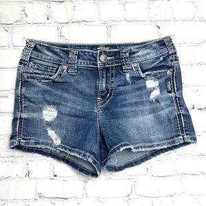 |•SILVER JEANS•| 'Berkley Short' Stretch Jean Shorts W26xL3